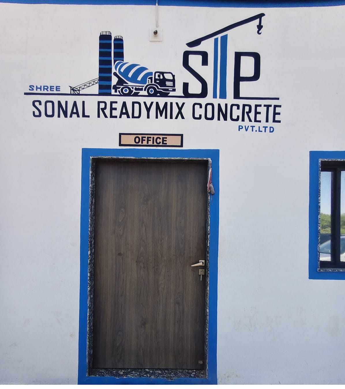 Office entrance marked for Shree Sonal Readymix Concrete