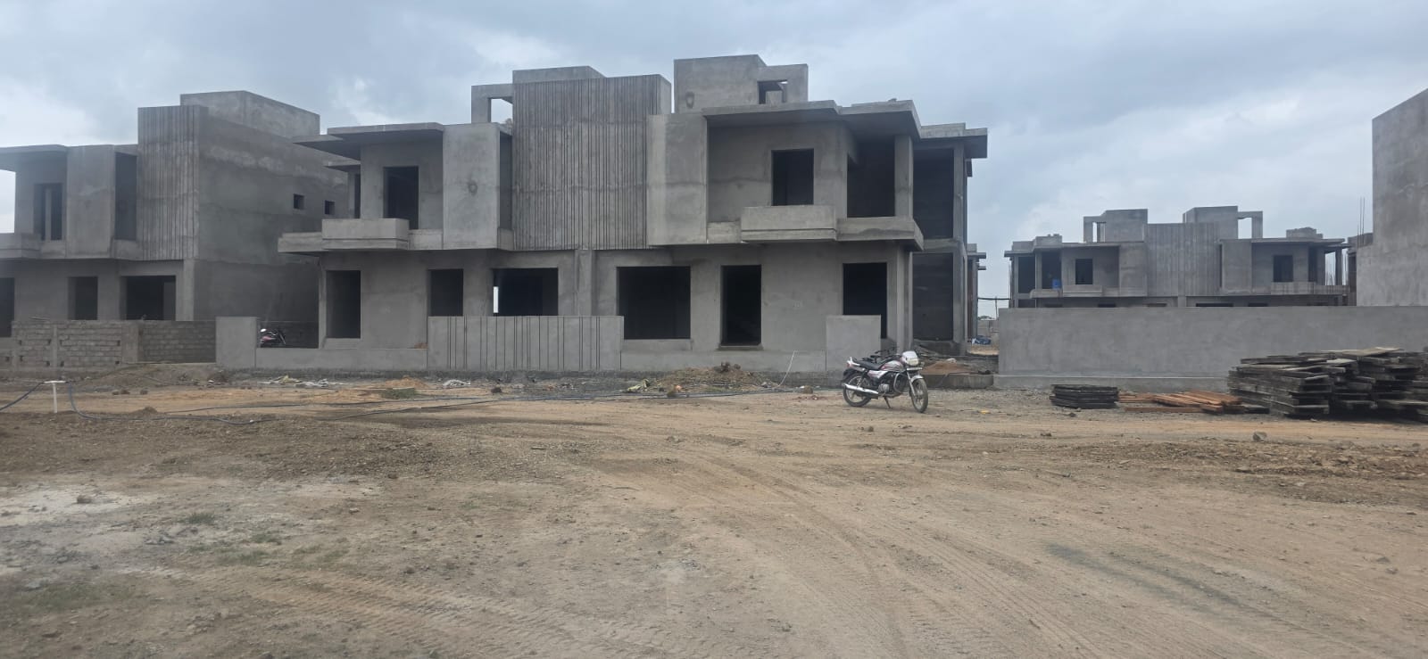 Concrete building frames under construction
